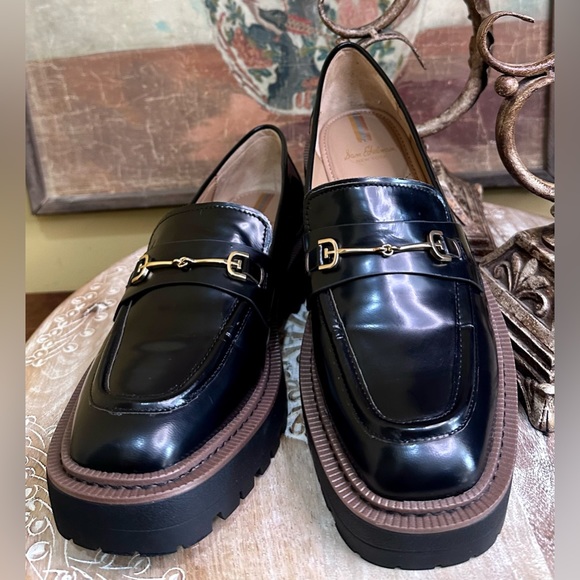 EUC Sam Edelman “Laurs” Platform Loafer in Black Patent Leather Size 9 - Picture 3 of 16